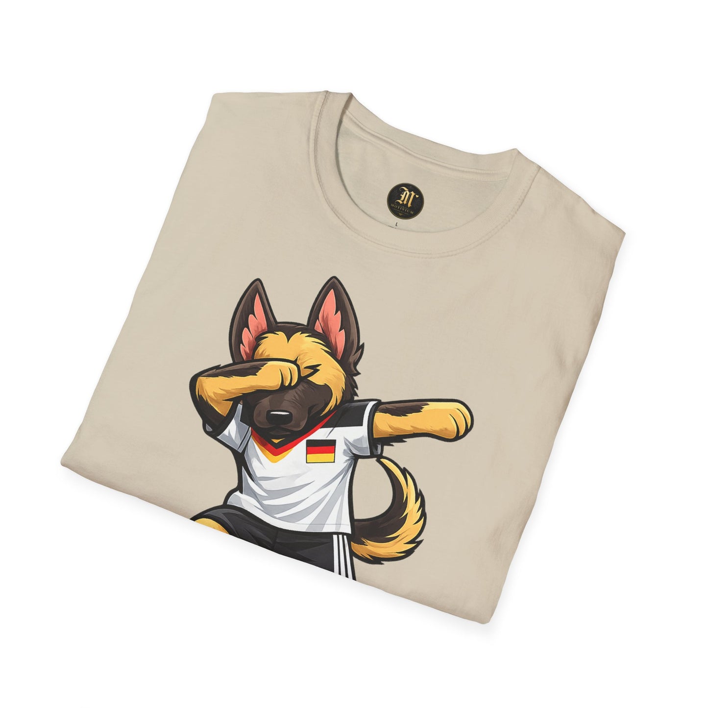 Deutschland Fußball Fan Hund T-Shirt – Dabbing Schäferhund im Deutschland Trikot