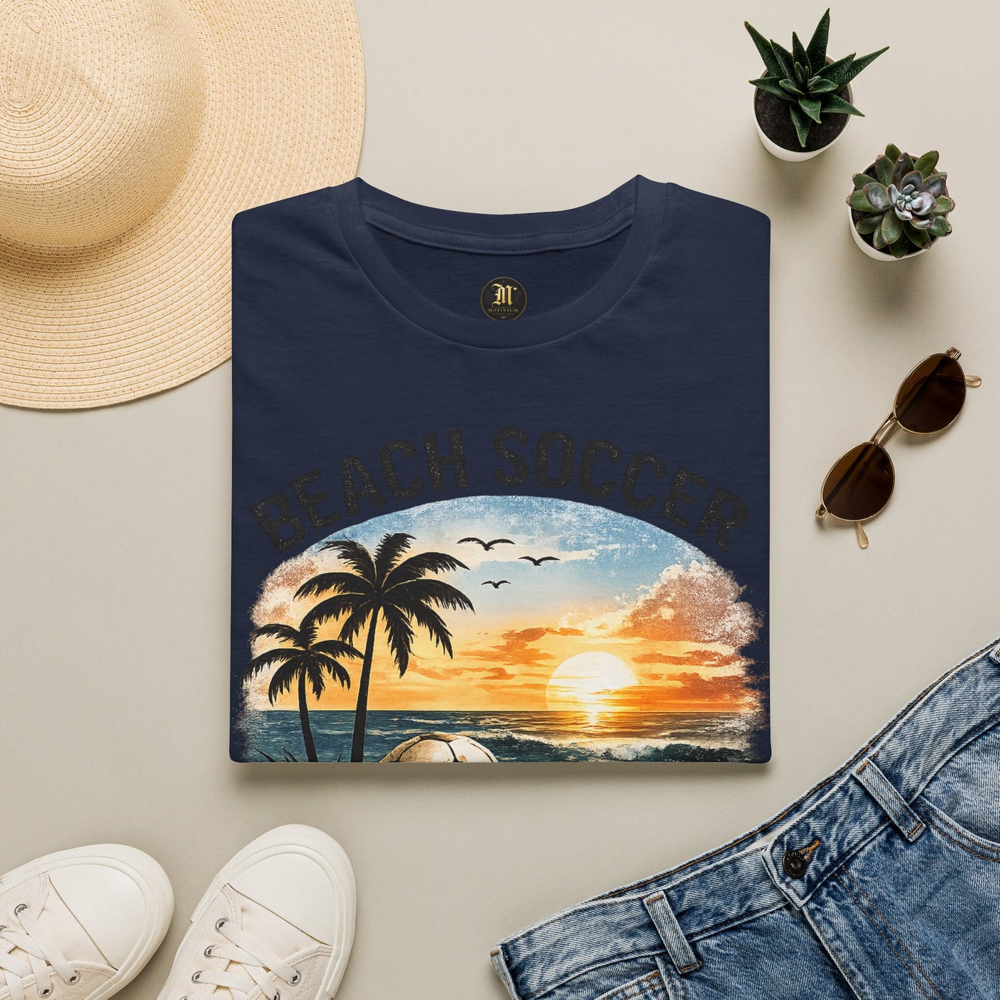 Beach Soccer – Good Vibes T-Shirt | Strandfußball & Sommer Feeling | High Tides & Good Times