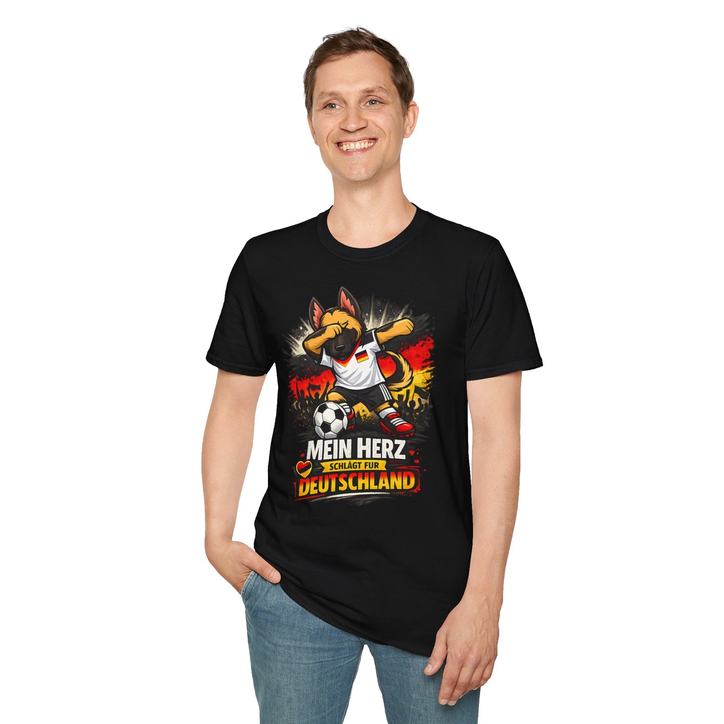 Deutschland Fußball Fan Hund T-Shirt – Schäferhund im Deutschland Trikot | Motivium