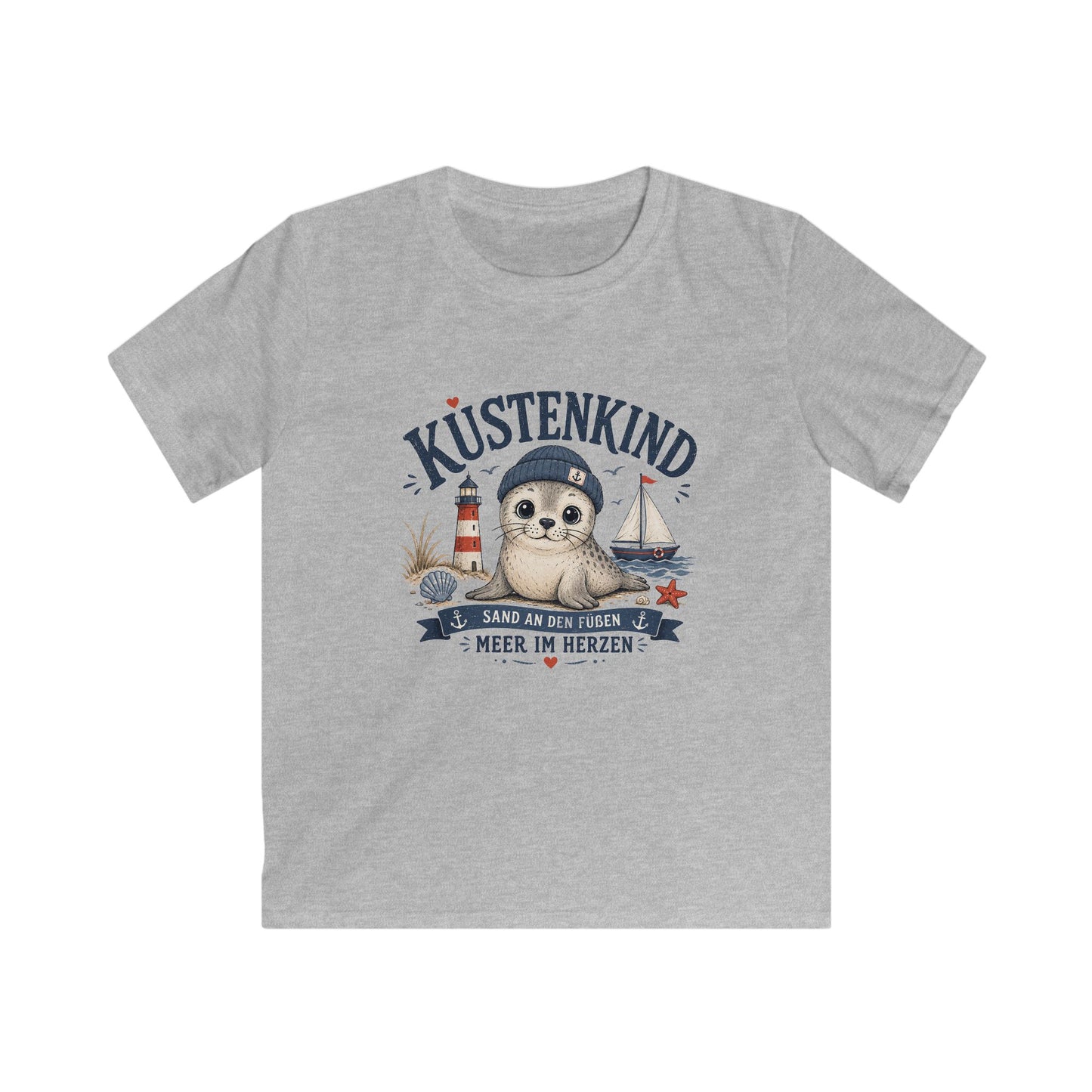 🦭 Küstenkind Kinder T-Shirt – Niedliche Robbe am Meer | Sand an den Füßen, Meer im Herzen