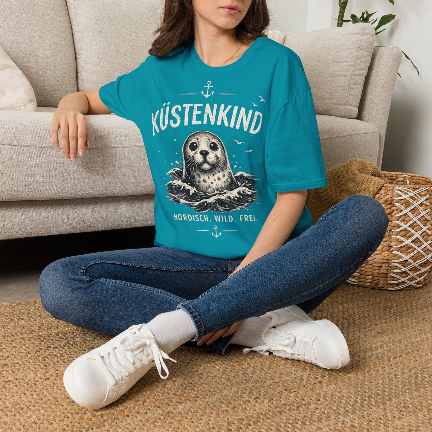 Küstenkind Robbe T-Shirt – Nordisch Wild Frei | Maritime Küstenliebe | Seal Ocean Beach Shirt | Nordsee Ostsee Geschenk