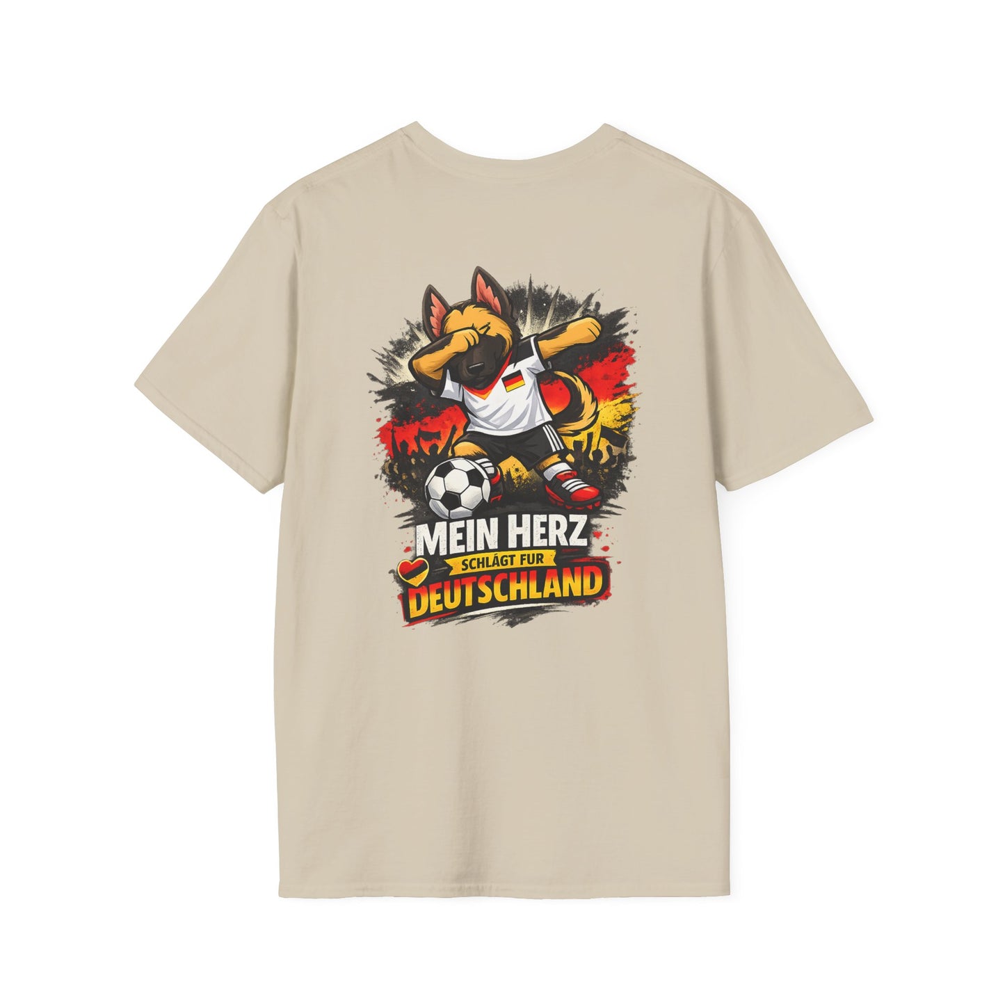 Deutschland Fußball Fan Hund T-Shirt – Front & Back Print Schäferhund Dabbing Fan-Shirt