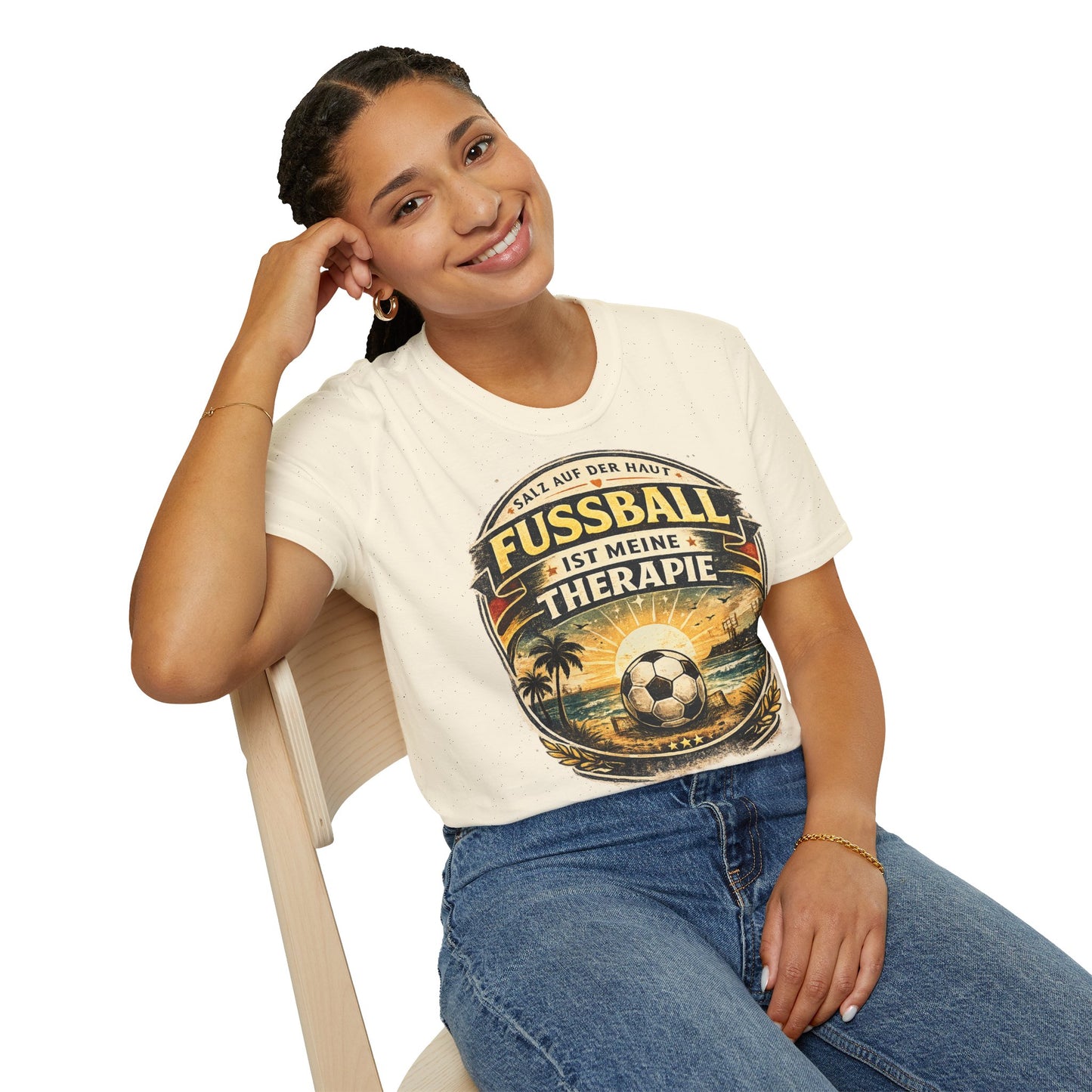Fußball ist meine Therapie Shirt | Vintage Fußball Sommer Beach Lifestyle T-Shirt