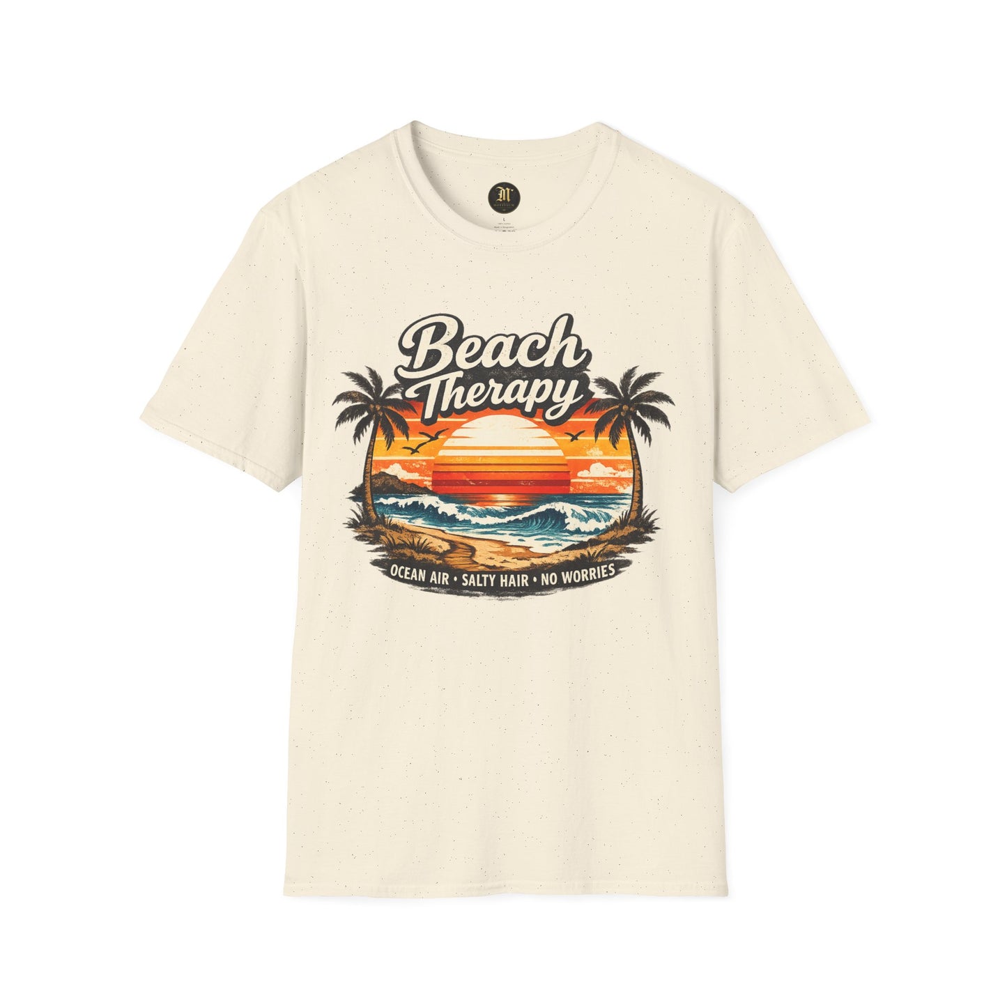 Beach Therapy Vintage Sunset T-Shirt – Ocean Air Salty Hair No Worries Summer Beach Shirt