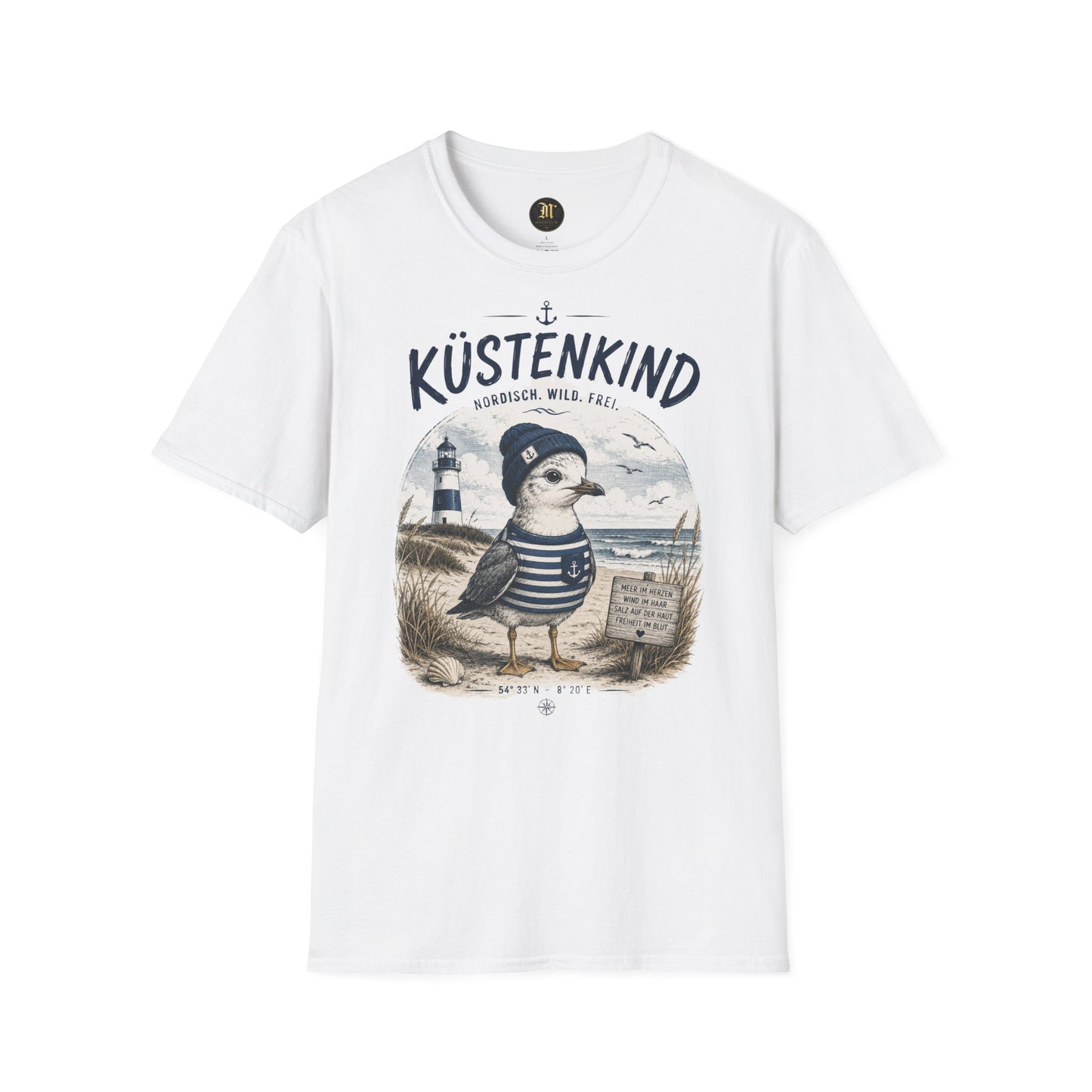Küstenkind Möwe T-Shirt – Nordisch. Wild. Frei. | Maritimes Küstendesign für Nordsee- & Ostseefans