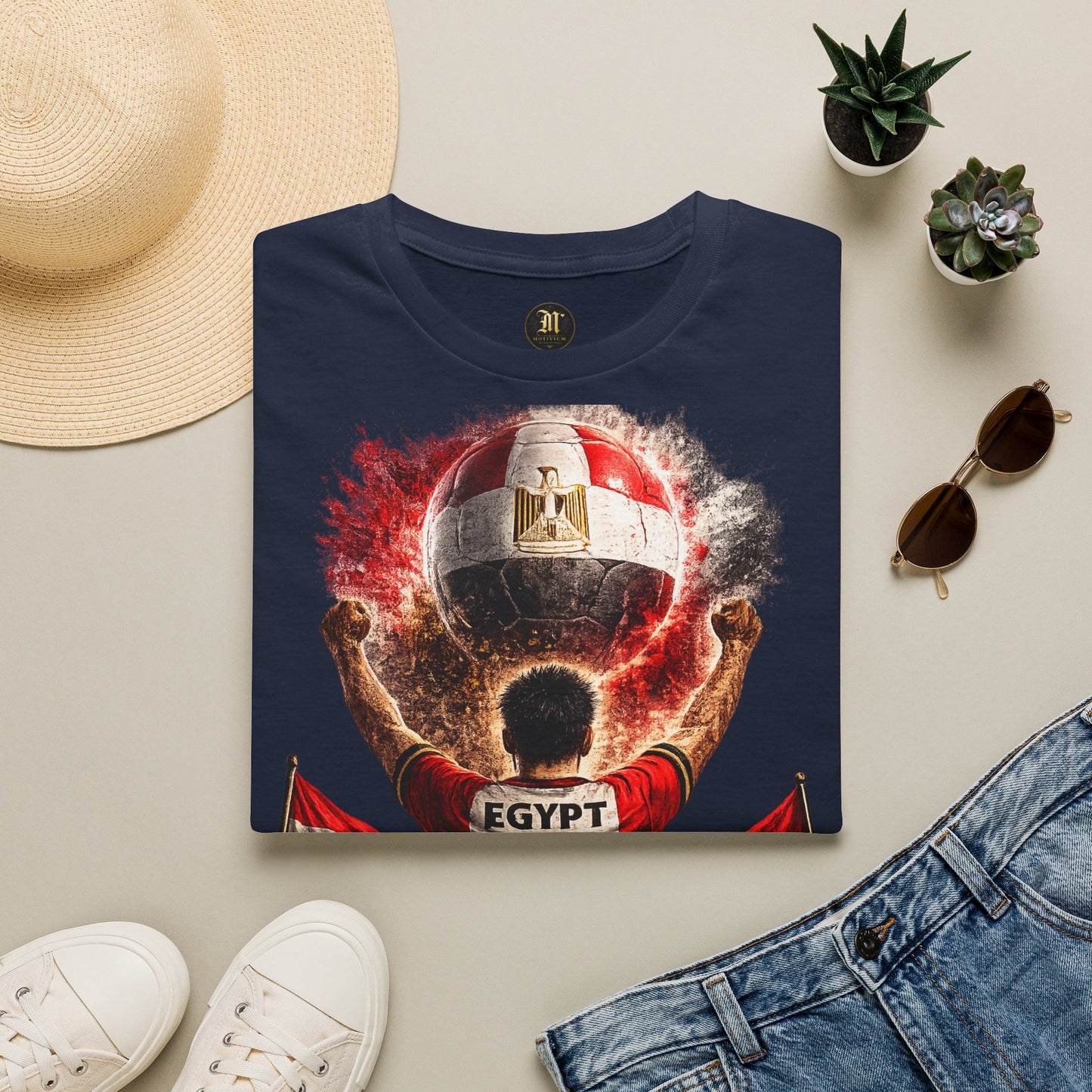 Ägypten Fußball Fan T-Shirt | Egypt Supporter Shirt | Egypt Fan Design | Fußball Fanartikel | Geschenk für Ägypten Fans