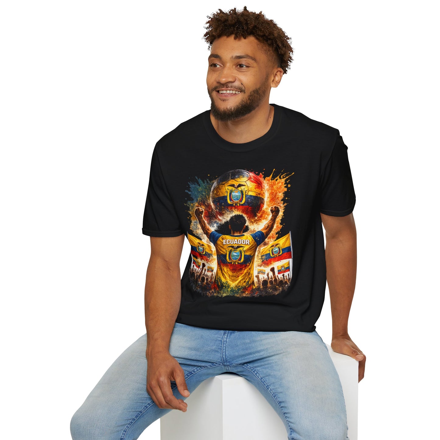 Ecuador Fußball Fan T-Shirt – Ecuador Flagge Supporter Design | Fußball Fanartikel | Geschenk für Fußballfans