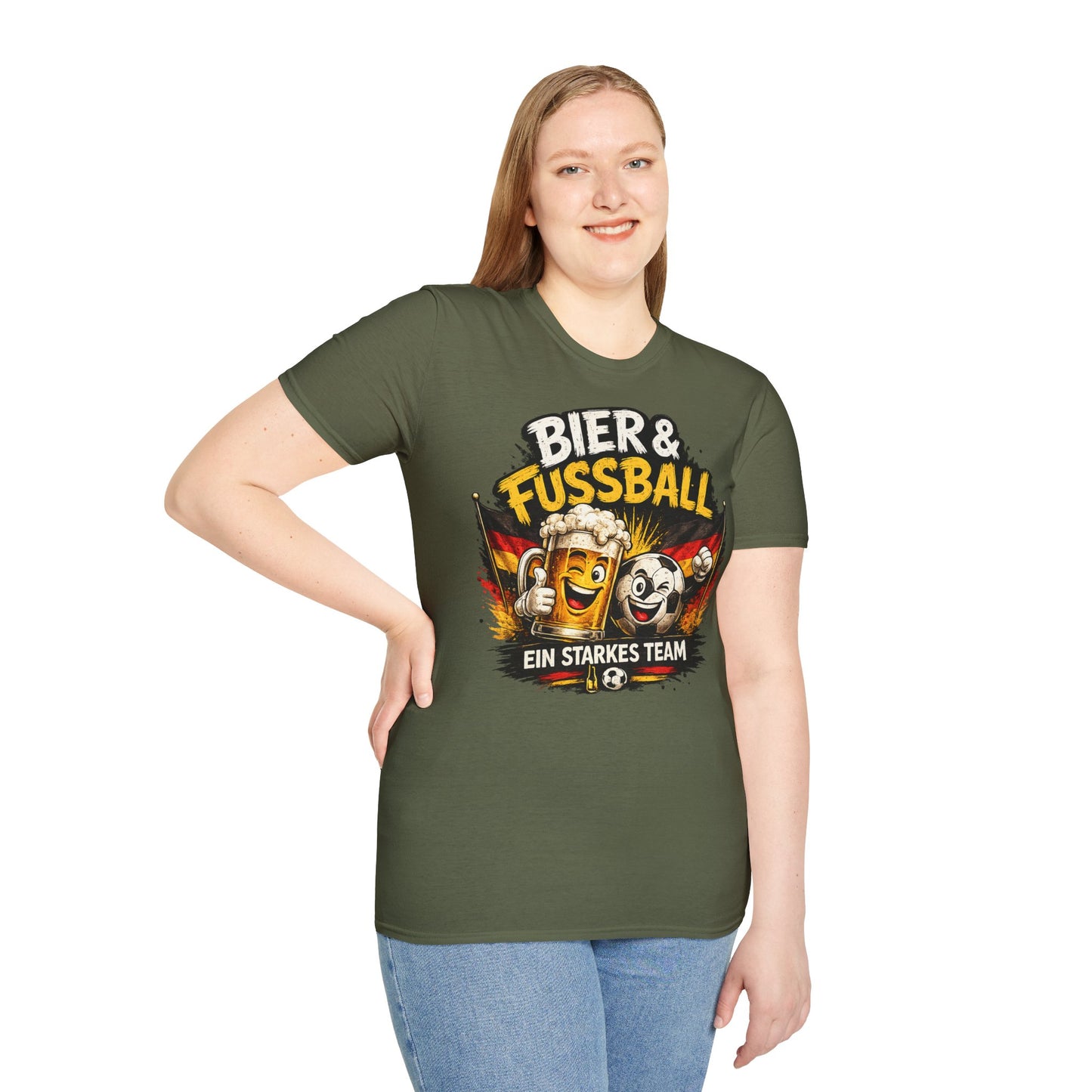 Bier & Fußball – Ein starkes Team | Deutschland Fan T-Shirt | Lustiges Fußball & Bier Design