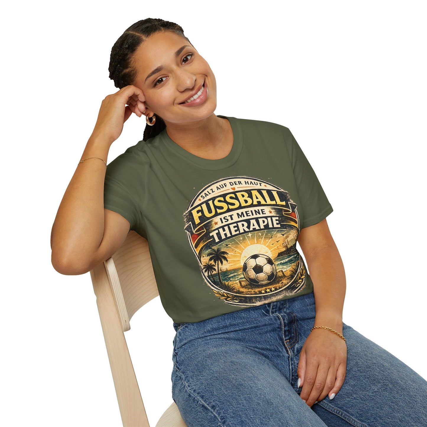 Fußball ist meine Therapie Shirt | Vintage Fußball Sommer Beach Lifestyle T-Shirt