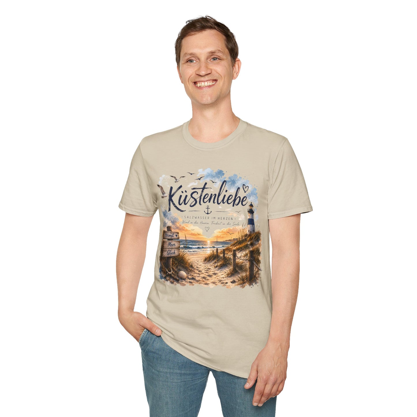 Küstenliebe T-Shirt – Salzwasser im Herzen | Maritimes Strandshirt für Meer- und Küstenfans