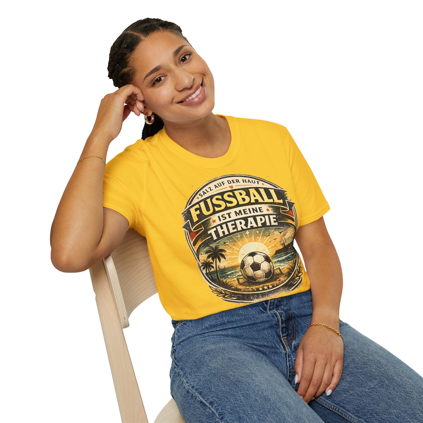 Fußball ist meine Therapie Shirt | Vintage Fußball Sommer Beach Lifestyle T-Shirt