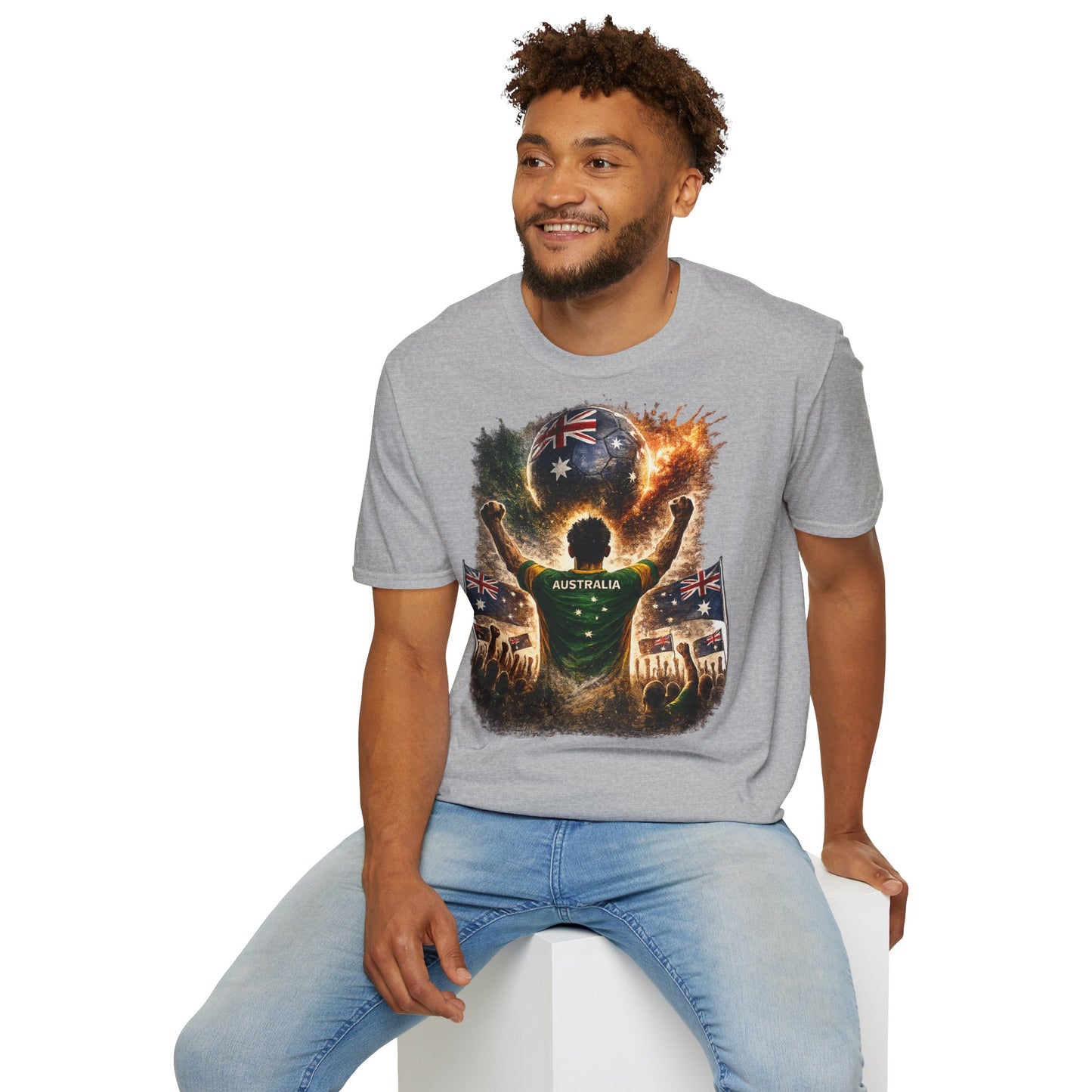 Australien Fußball Fan T-Shirt – Australien Flagge Supporter Design | Fußball Fanartikel | Geschenk für Fußballfans