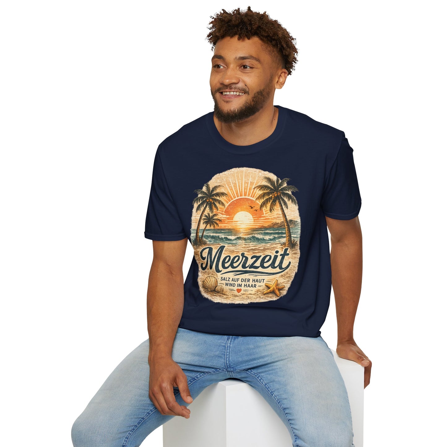 Meerzeit T-Shirt – Salz auf der Haut, Wind im Haar | Vintage Strand Shirt | Sommer Urlaub Meer Geschenk