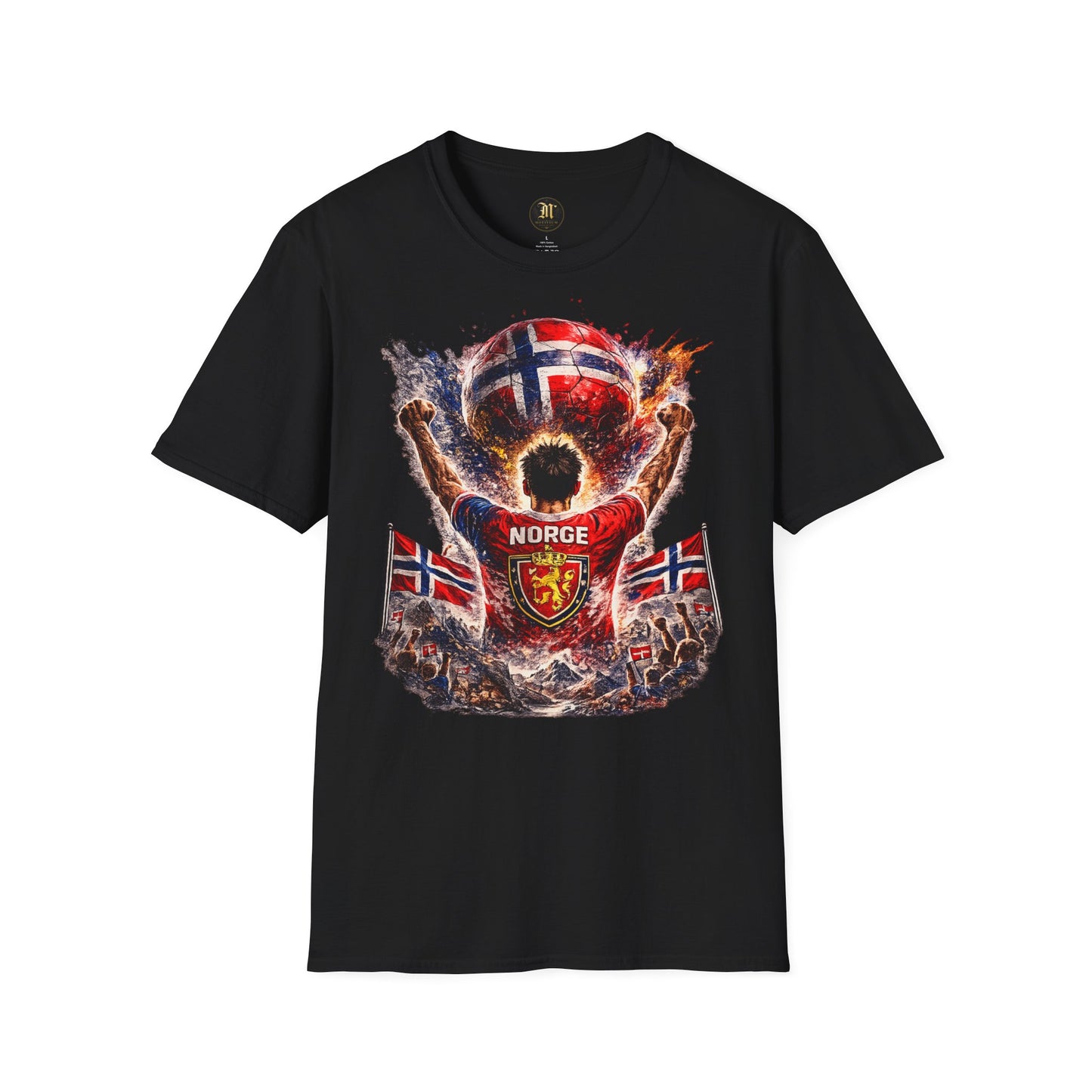 Norwegen Fußball Fan T-Shirt – Norwegen Flagge Supporter Design | Fußball Fanartikel | Geschenk für Fußballfans