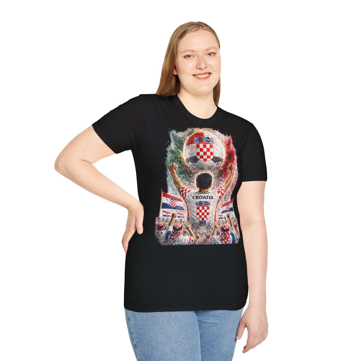 Kroatien Fußball Fan T-Shirt | Kroatien Supporter Shirt | Croatia Fan Design | Fußball Fanartikel | Geschenk für Kroatien Fans