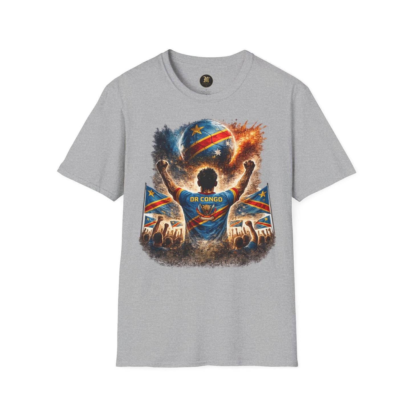 DR Kongo Fußball Fan T-Shirt – Demokratische Republik Kongo Flagge Supporter Design | Fußball Fanartikel | Geschenk für Fußballfans
