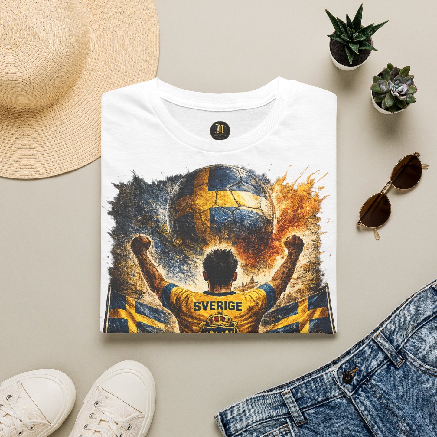 Schweden Fußball Fan T-Shirt – Schweden Flagge Supporter Design | Fußball Fanartikel | Geschenk für Fußballfans