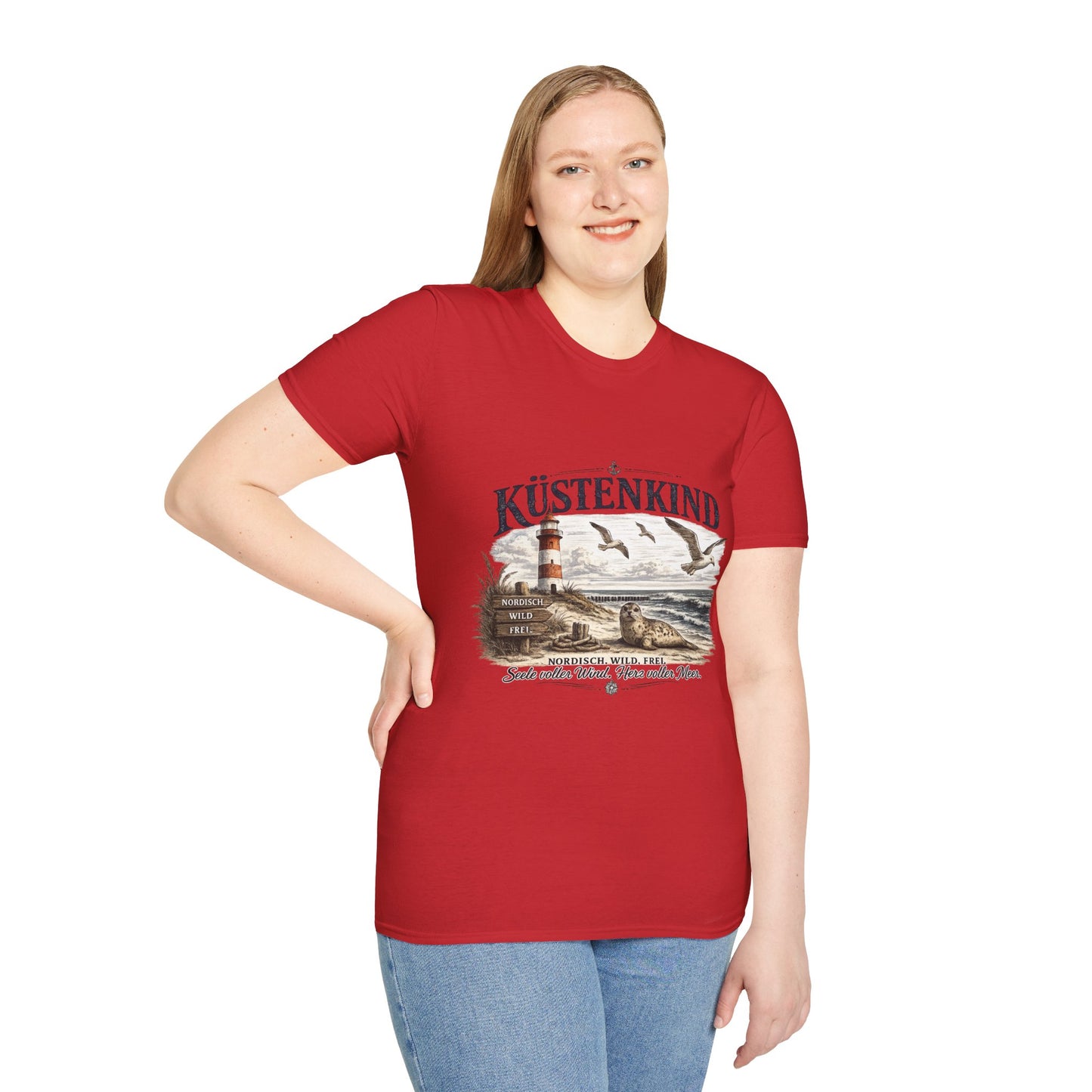 🌊 Küstenkind – Nordisch. Wild. Frei. | Vintage Nordsee T-Shirt mit Robbe & Leuchtturm