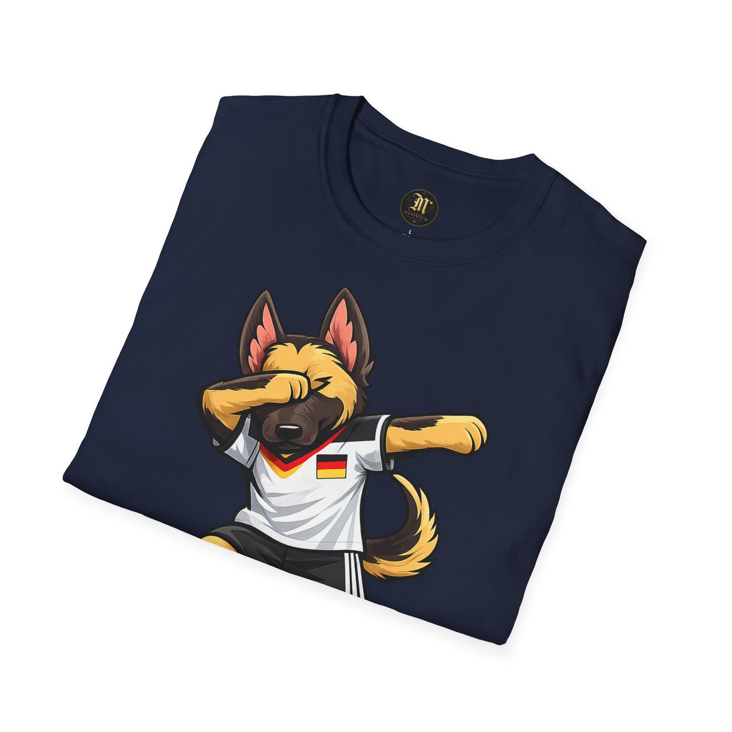 Deutschland Fußball Fan Hund T-Shirt – Dabbing Schäferhund im Deutschland Trikot