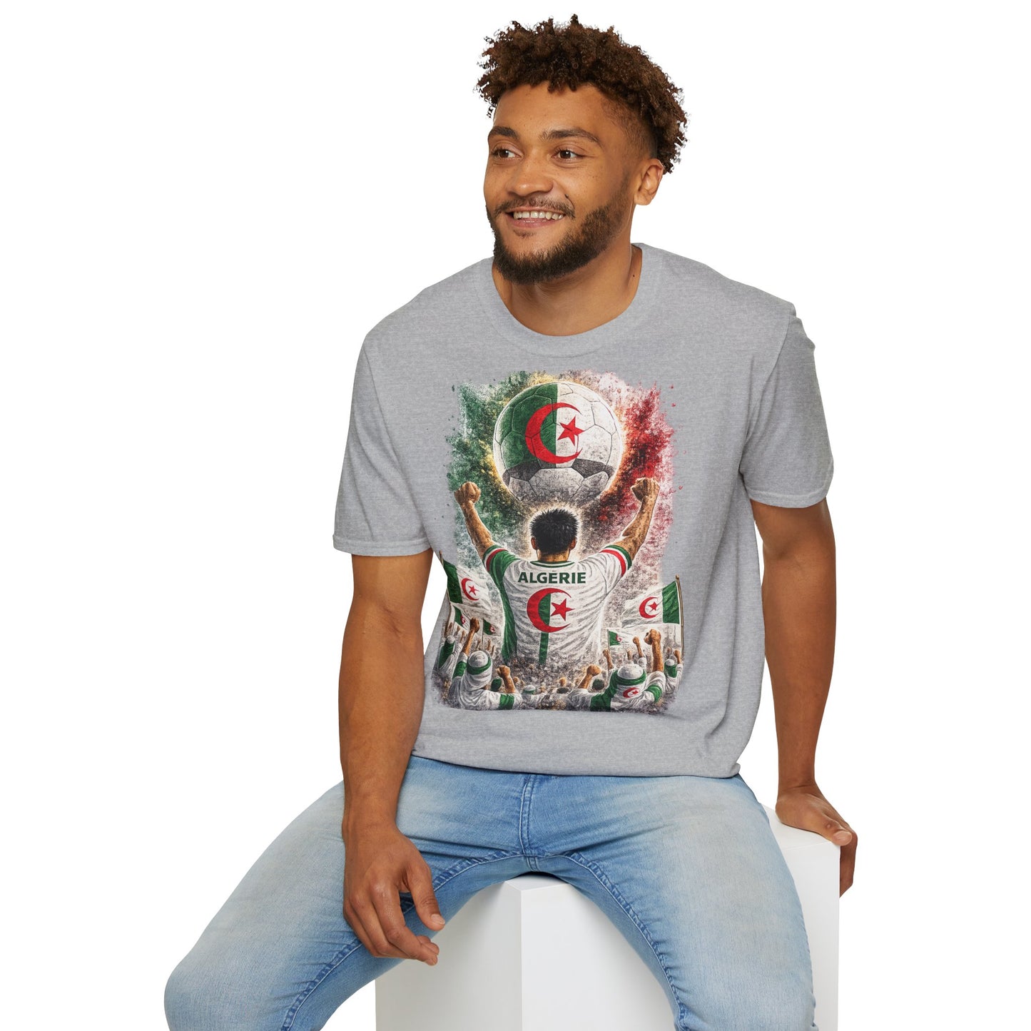 Algerien Fußball Fan T-Shirt | Algerien Supporter Shirt | Algeria Fan Design | Fußball Fanartikel | Geschenk für Algerien Fans