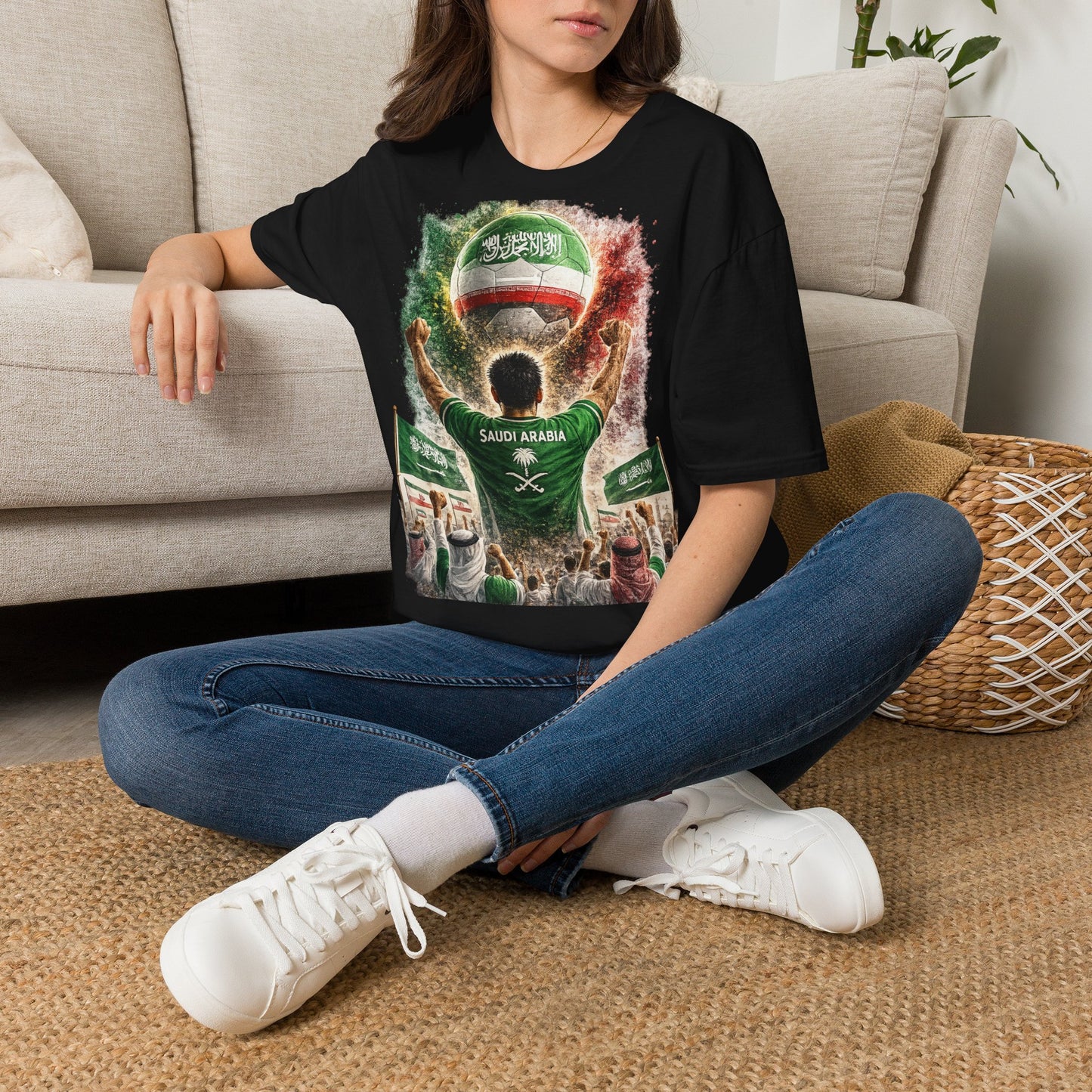 Saudi-Arabien Fußball Fan T-Shirt | Saudi Arabia Supporter Shirt | Saudi Arabia Fan Design | Fußball Fanartikel | Geschenk für Saudi-Arabien Fans