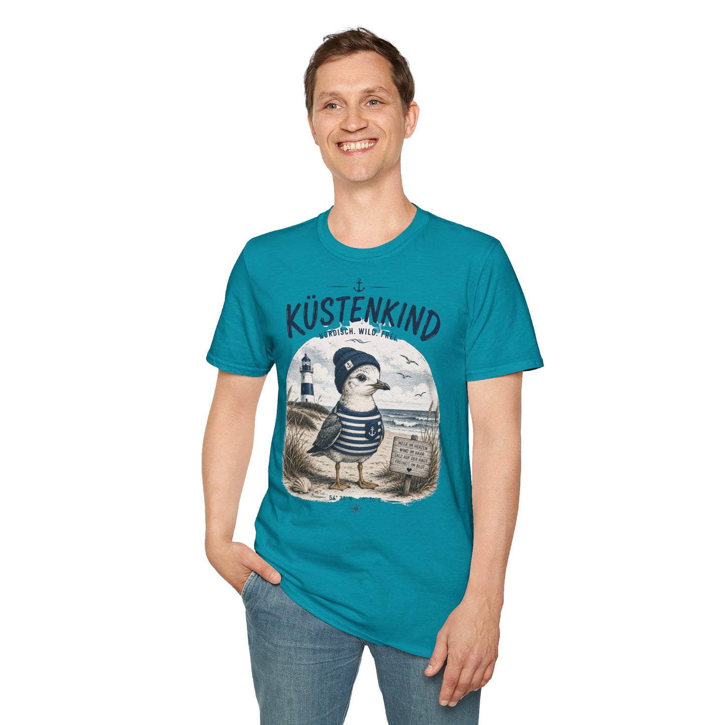 Küstenkind Möwe T-Shirt – Nordisch. Wild. Frei. | Maritimes Küstendesign für Nordsee- & Ostseefans