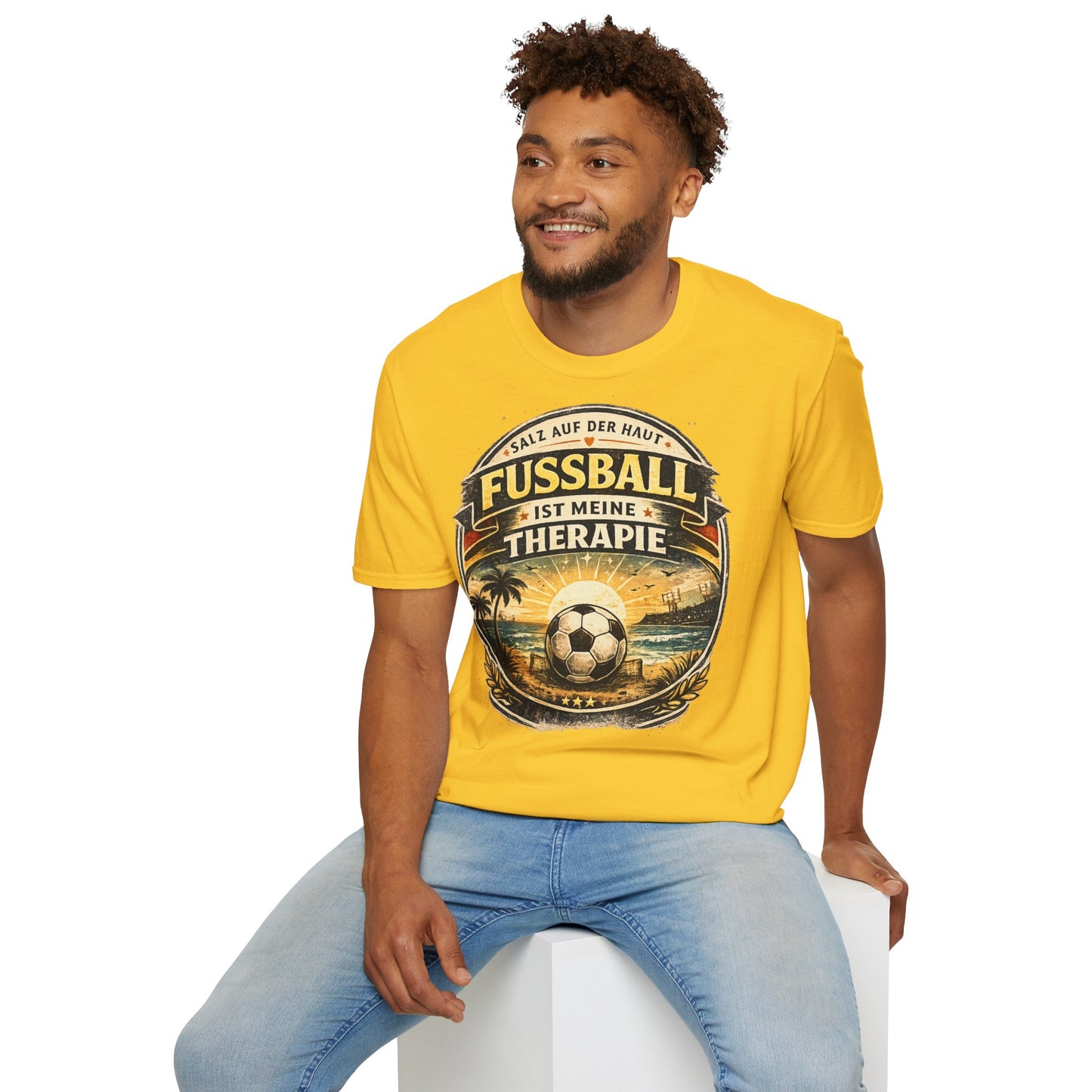 Fußball ist meine Therapie Shirt | Vintage Fußball Sommer Beach Lifestyle T-Shirt