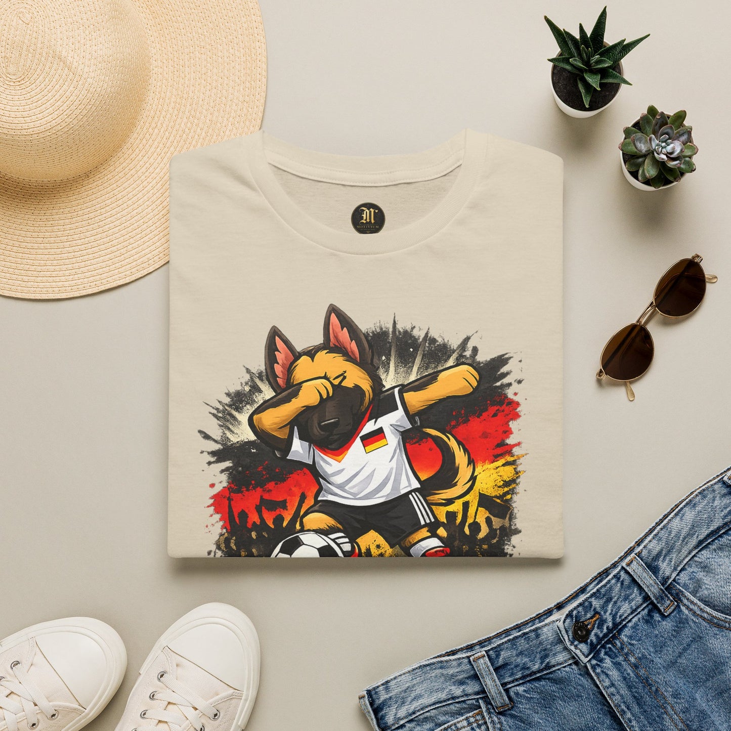 Deutschland Fußball Fan Hund T-Shirt – Schäferhund im Deutschland Trikot | Motivium