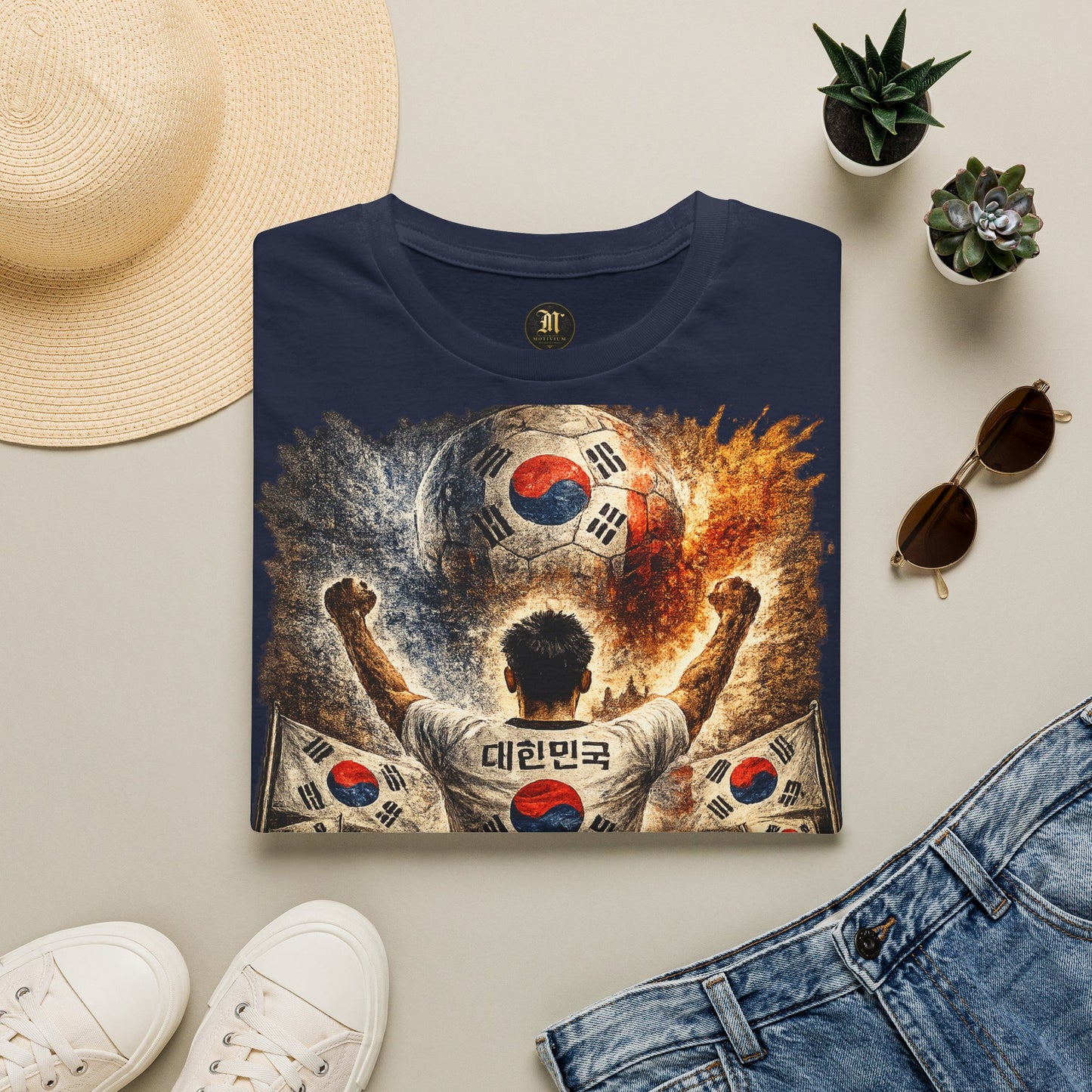 Südkorea Fußball Fan T-Shirt | Korea Supporter Shirt | South Korea Fan Design | Fußball Fanartikel | Geschenk für Südkorea Fans