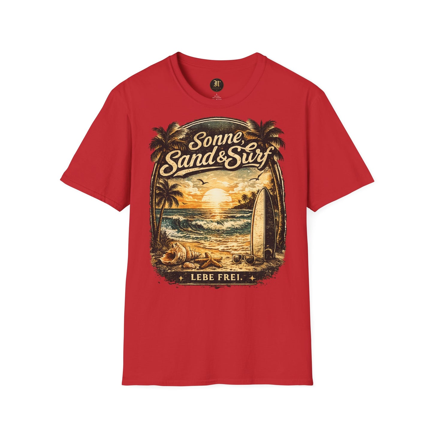 🌴 Sonne, Sand & Surf T-Shirt – Lebe Frei | Vintage Beach Lifestyle Design