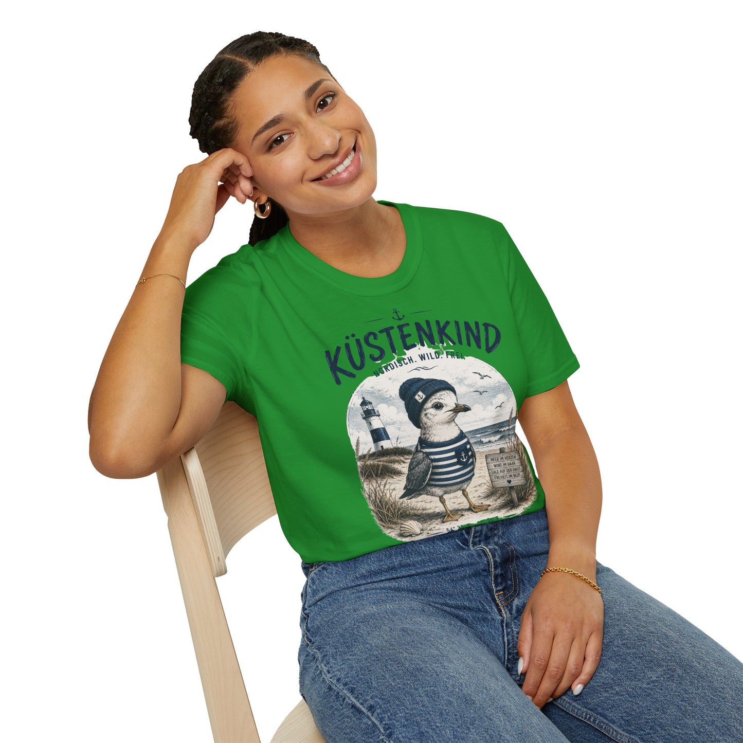 Küstenkind Möwe T-Shirt – Nordisch. Wild. Frei. | Maritimes Küstendesign für Nordsee- & Ostseefans