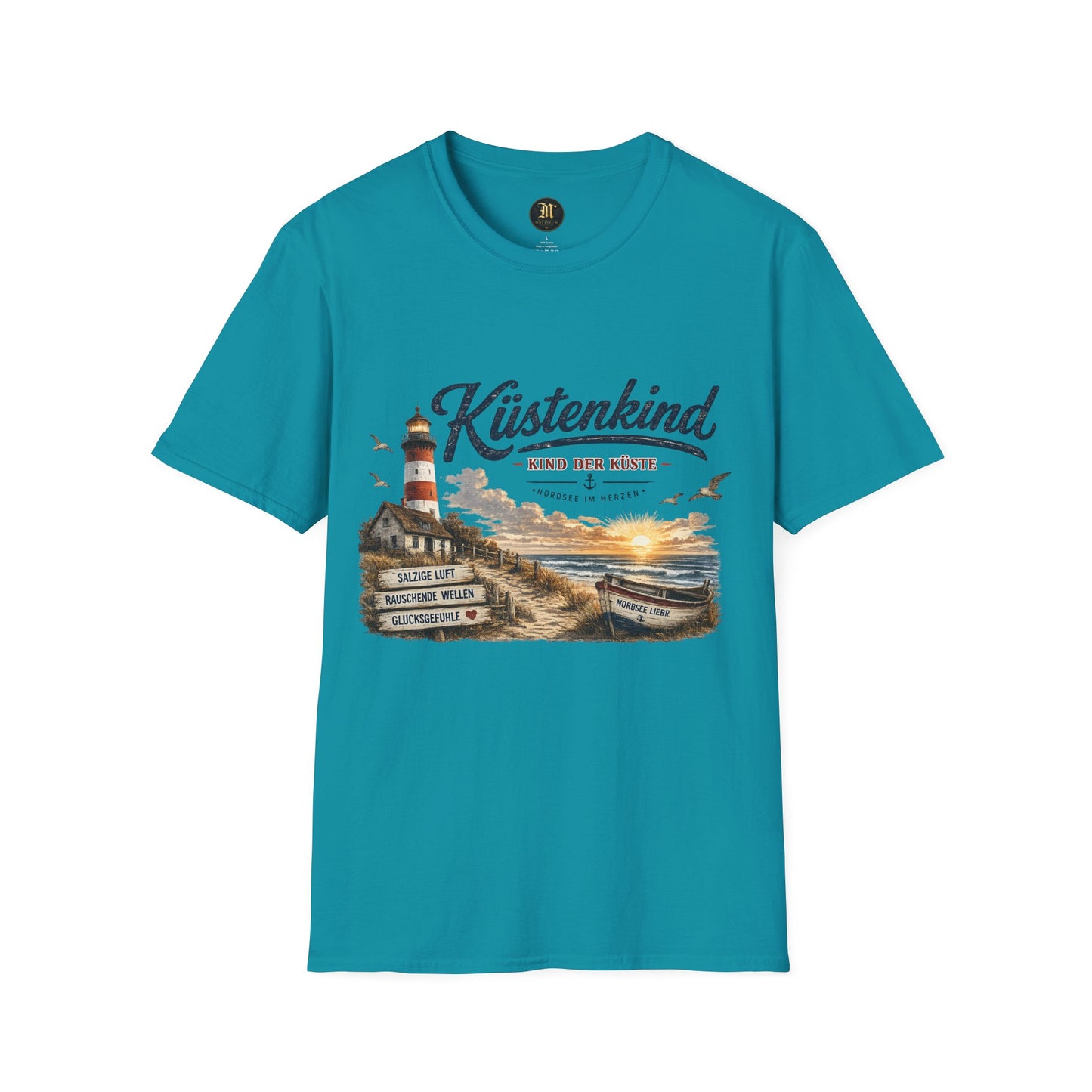 Küstenkind T-Shirt – Kind der Küste | Nordsee im Herzen | Vintage Leuchtturm Strand Design | Maritimes Sommer Shirt